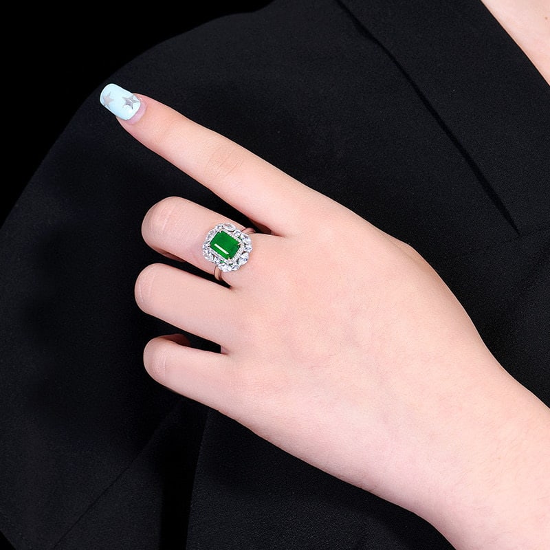 14k Gold 3.70 Ctw Natural Emerald & Sapphire Ring - 8