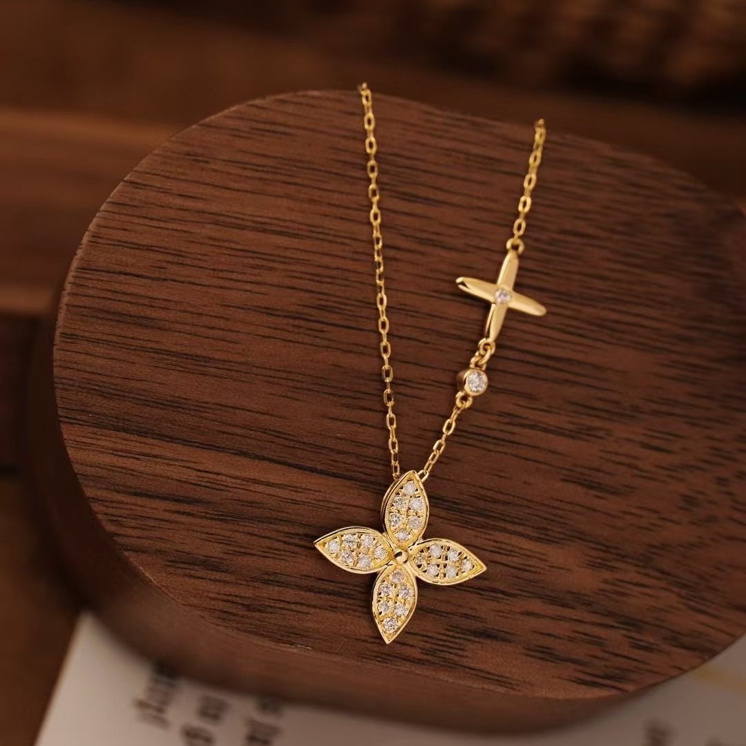 14k Gold 0.32 Ct Natural H Diamond Necklace - 6