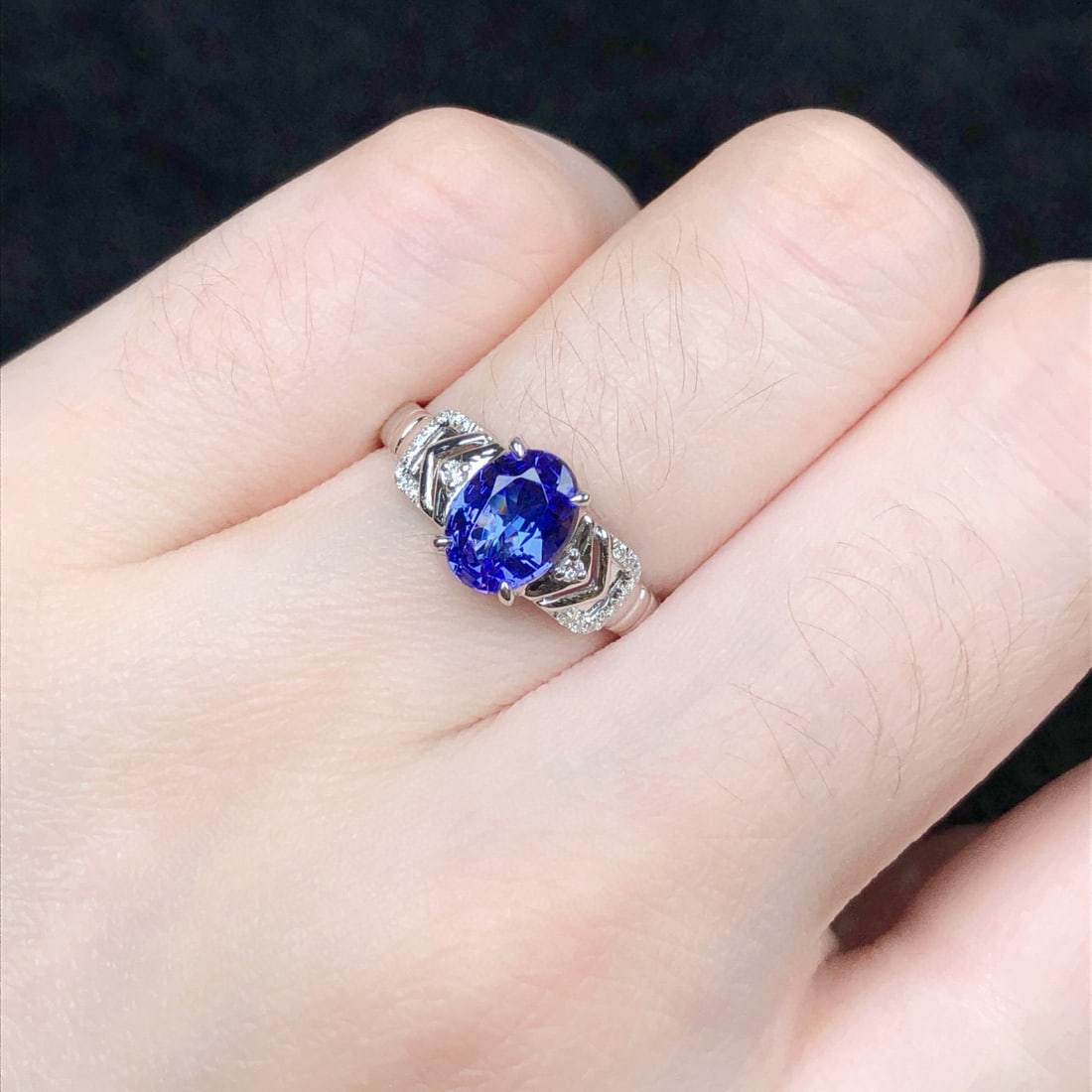 14k Gold 1.17 Ctw Natural Tanzanite & Diamond Ring - 9