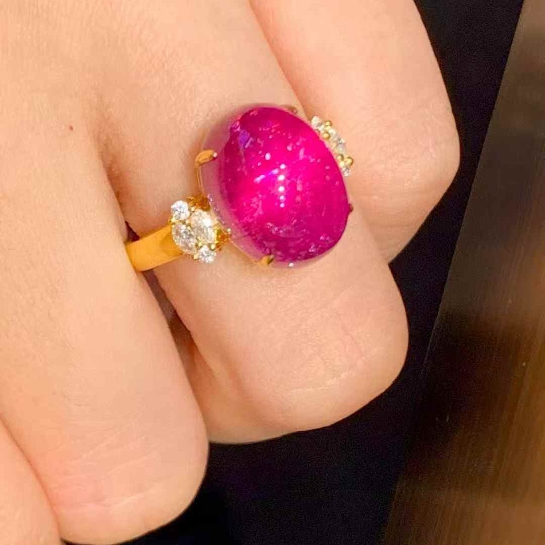 14k Gold 8.65 Ct Natural Tourmaline & Diamond Ring - 6