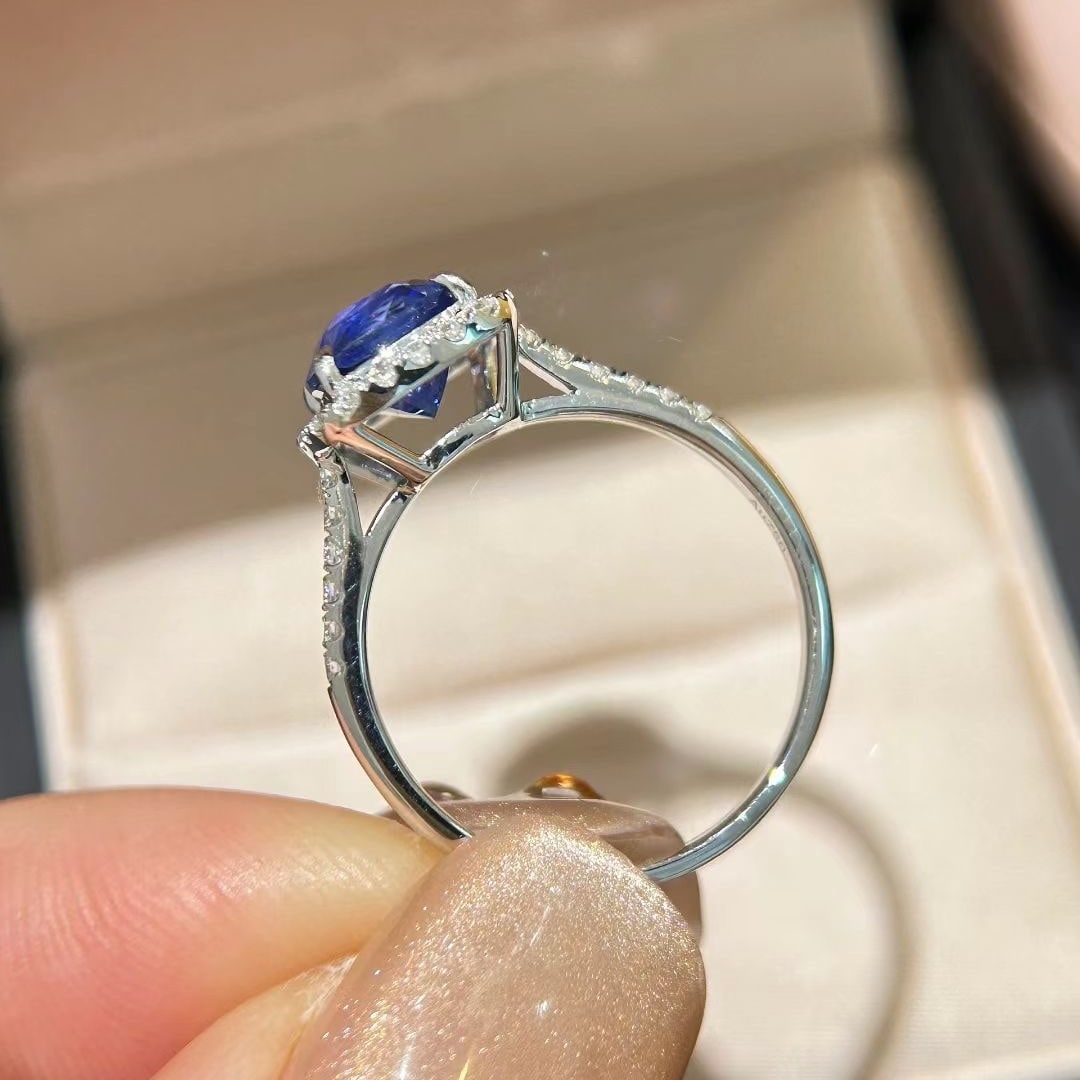 14k Gold 2.96 Ctw Natural Sapphire & Diamond Ring - 4