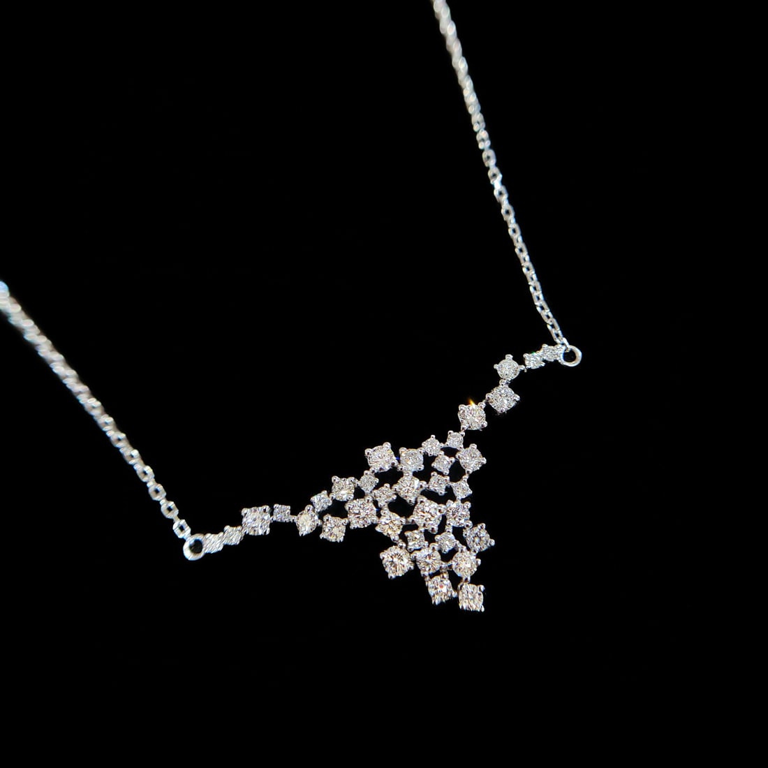 14k Gold 0.86 Ct Natural H Diamond Necklace - 2