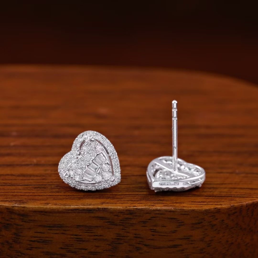14k Gold 0.5 Ct Natural H Diamond Earrings - 2