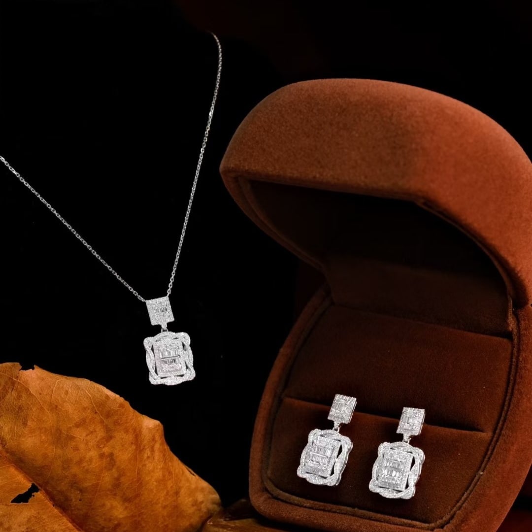 14k Gold 1.95 Ctw Natural H Diamond Jewelry Set - 2