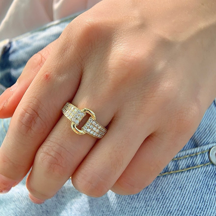 14k Gold 0.5 Ct Natural H Diamond Ring - 7