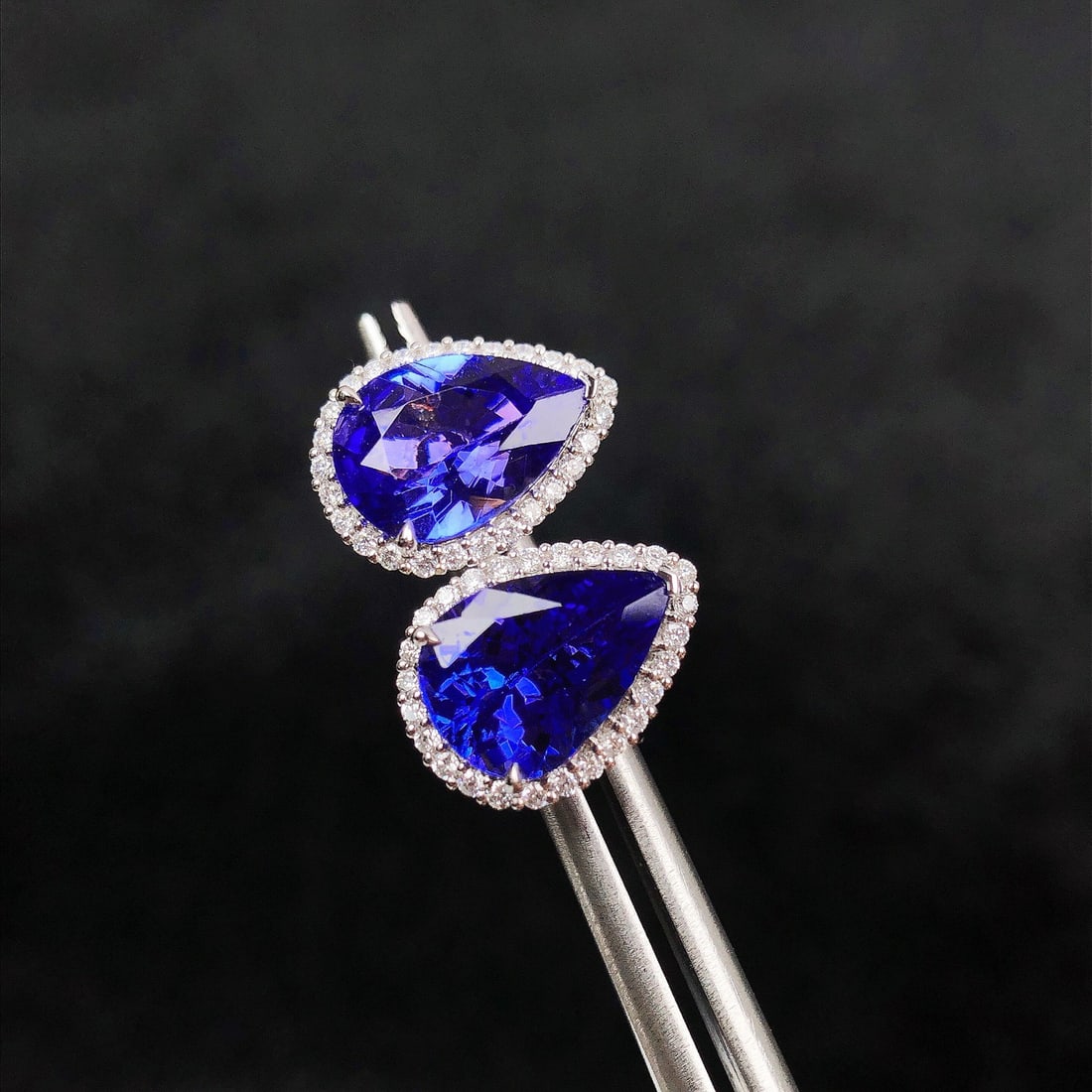 14k Gold 3.58 Ctw Natural Tanzanite & Diamond Earrings - 2