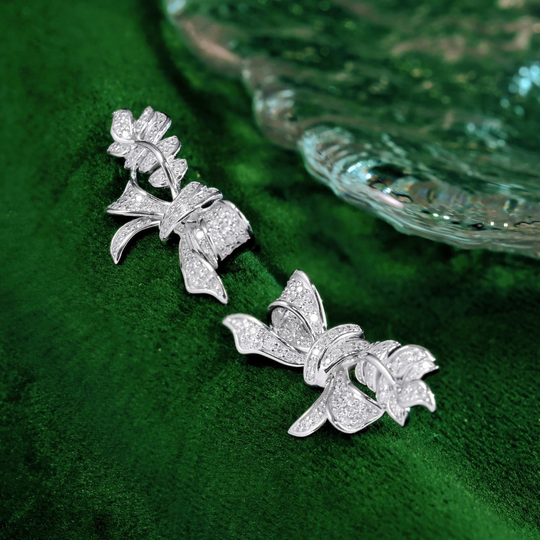 14k Gold 0.86 Ct Natural H Diamond Earrings - 4