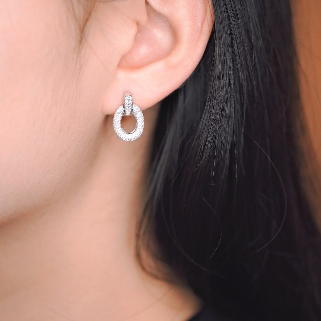 14k Gold 0.6 Ct Natural H Diamond Earrings - 6