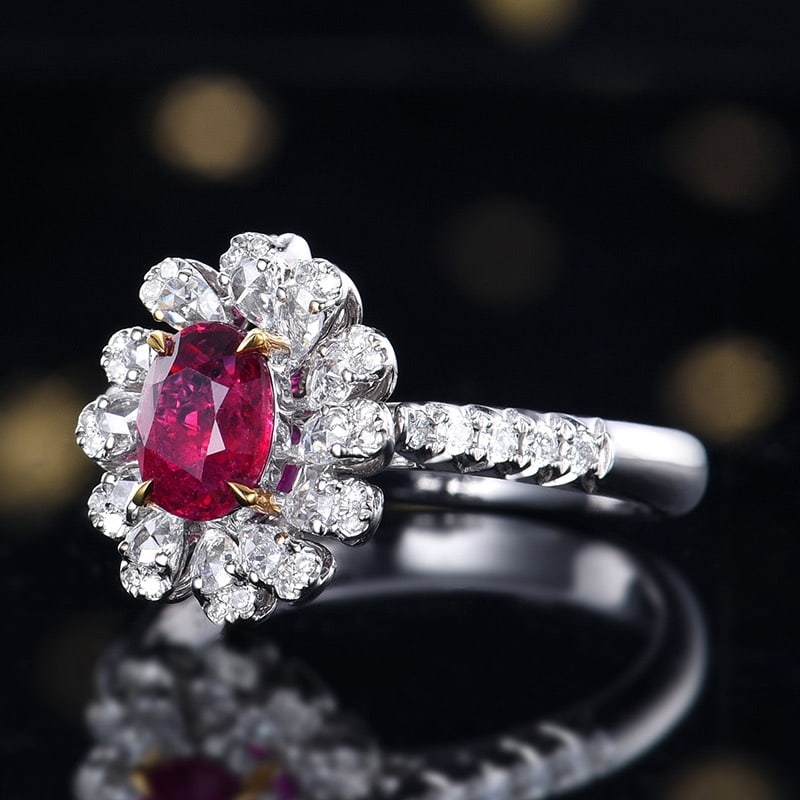 14k Gold 1.52 Ctw Natural Ruby & Diamond Ring/pendant( Without Chain ) - 2