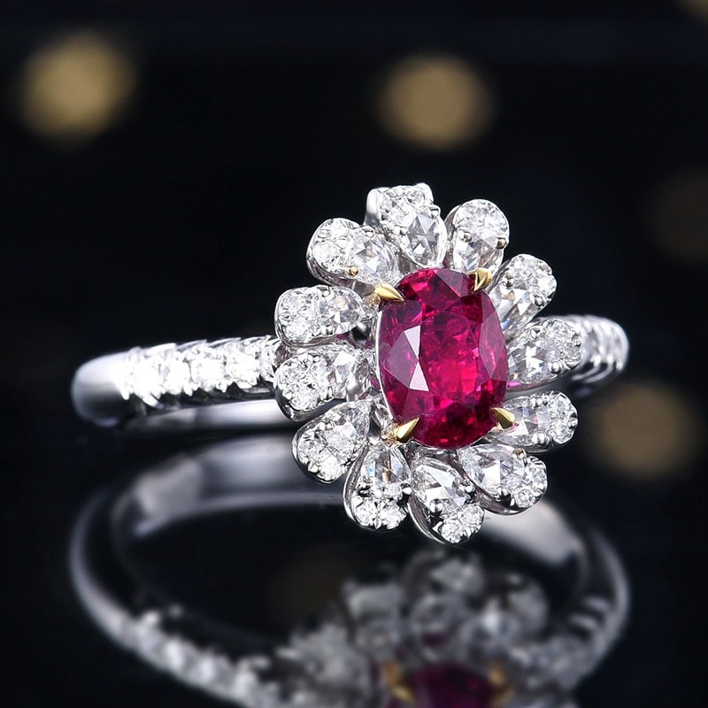 14k Gold 1.52 Ctw Natural Ruby & Diamond Ring/pendant( Without Chain ) - 4