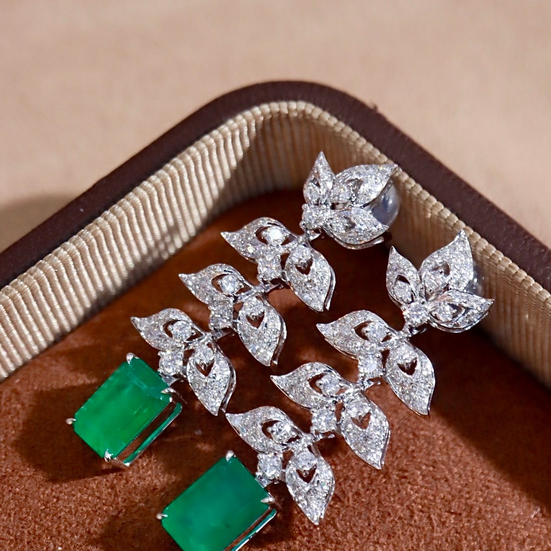 14k Gold 3.07 Ctw Natural Emerald & Diamond Earrings - 3