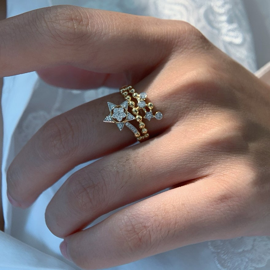 14k Gold 0.25 Ct Natural H Diamond Ring - 4