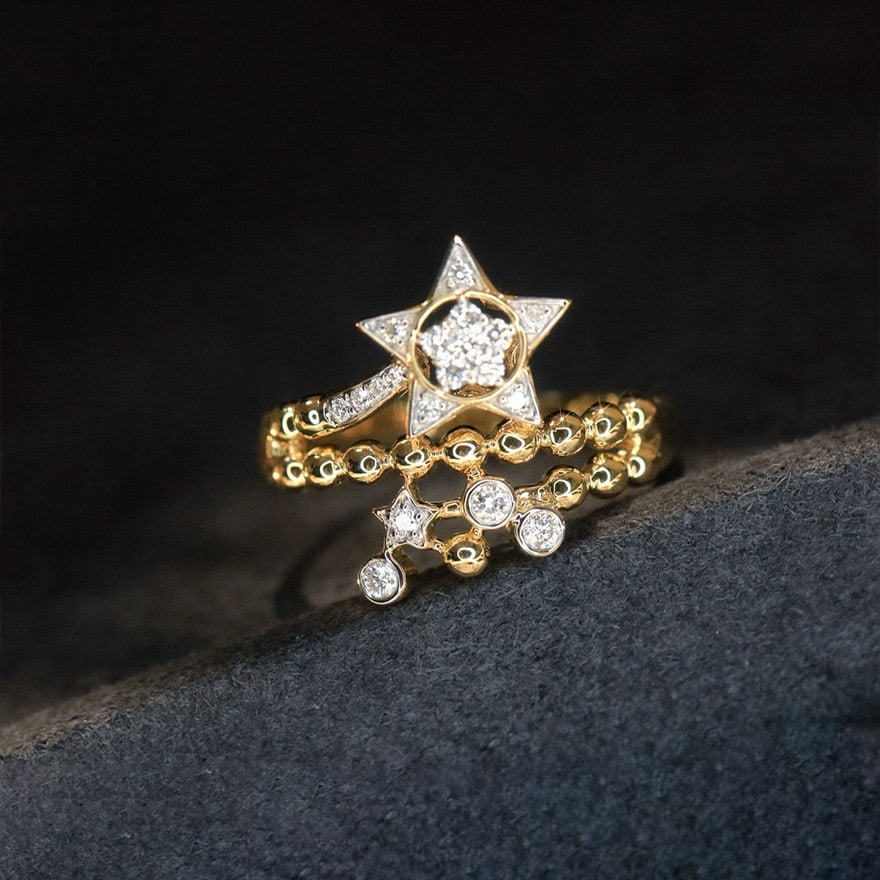 14k Gold 0.25 Ct Natural H Diamond Ring - 5