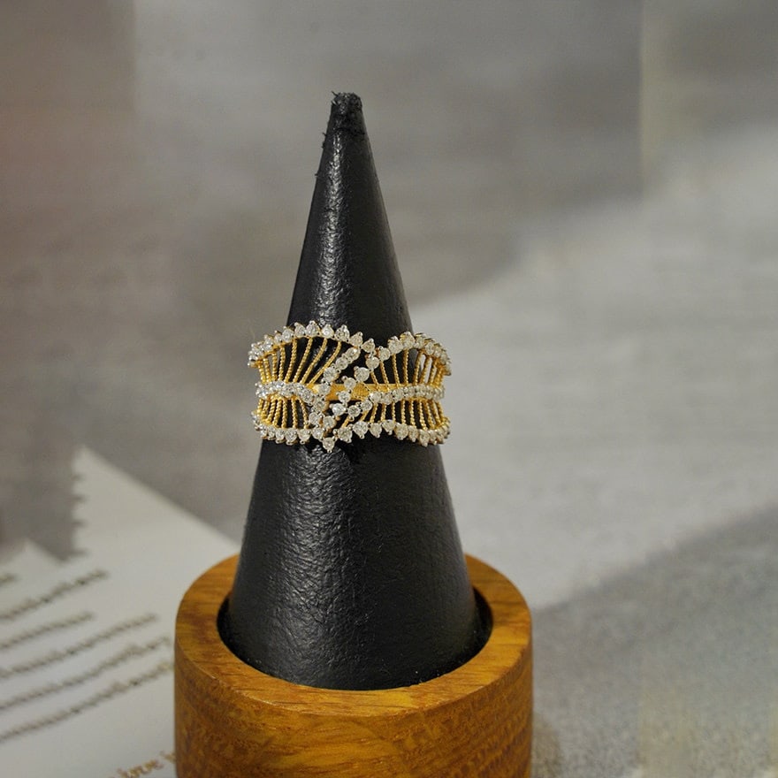 14k Gold 0.8 Ct Natural H Diamond Ring - 4