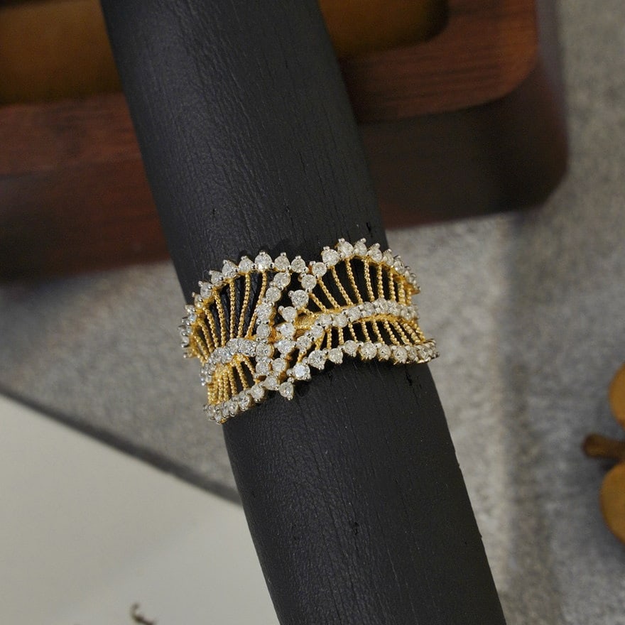 14k Gold 0.8 Ct Natural H Diamond Ring - 5