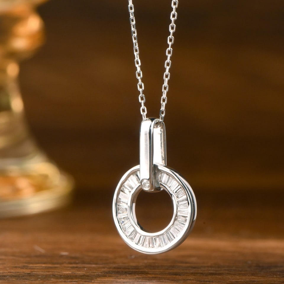 14k Gold 0.40 Ct Natural H Diamond Pendant( Without Chain ) - 5