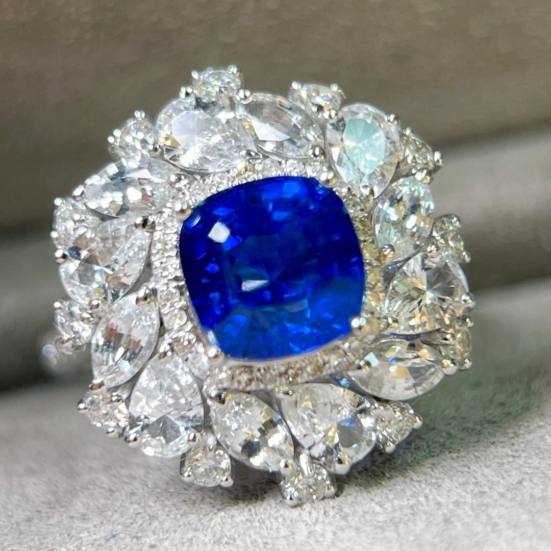 14k Gold 3.83 Ctw Natural Sapphire & Sapphire Ring/pendant( Without Chain ) - 3