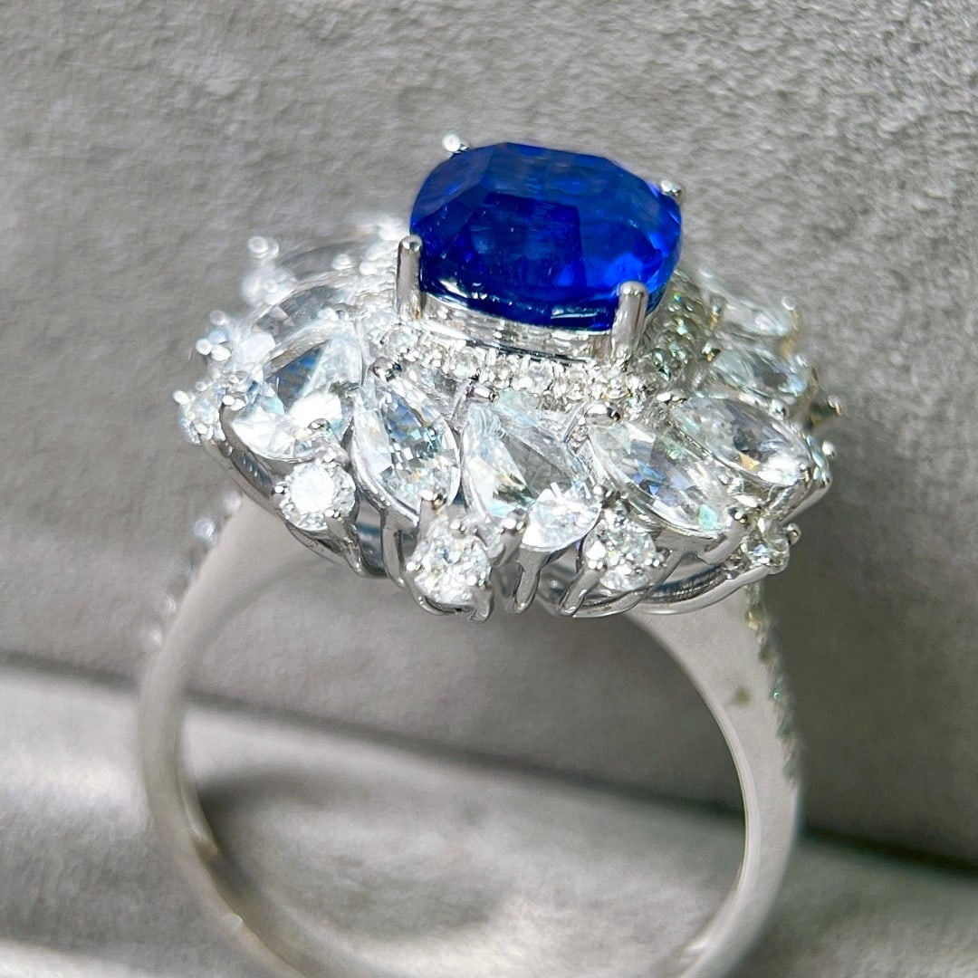 14k Gold 3.83 Ctw Natural Sapphire & Sapphire Ring/pendant( Without Chain ) - 4
