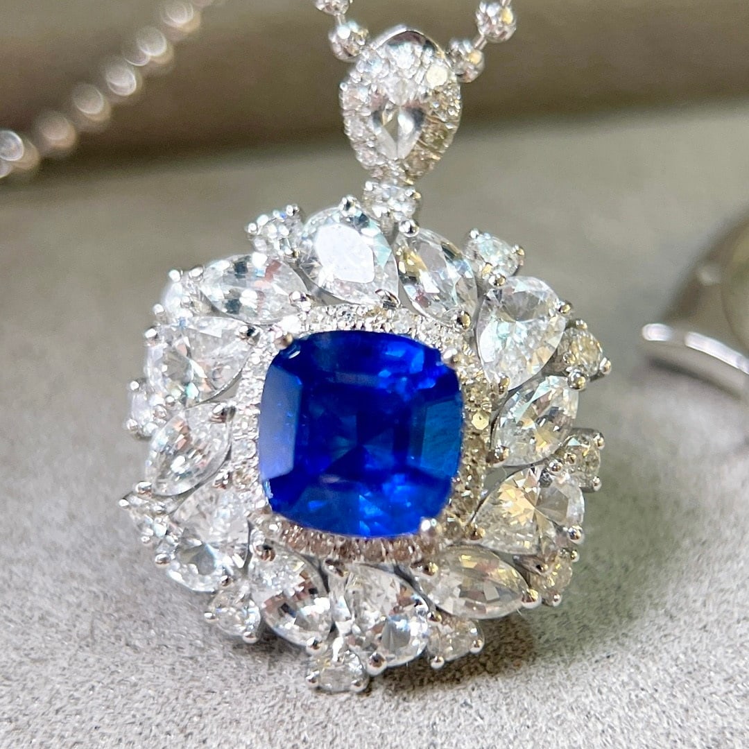 14k Gold 3.83 Ctw Natural Sapphire & Sapphire Ring/pendant( Without Chain ) - 5