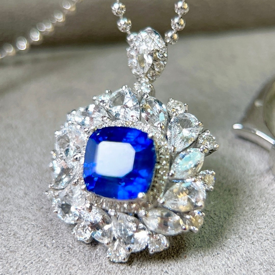 14k Gold 3.83 Ctw Natural Sapphire & Sapphire Ring/pendant( Without Chain ) - 6