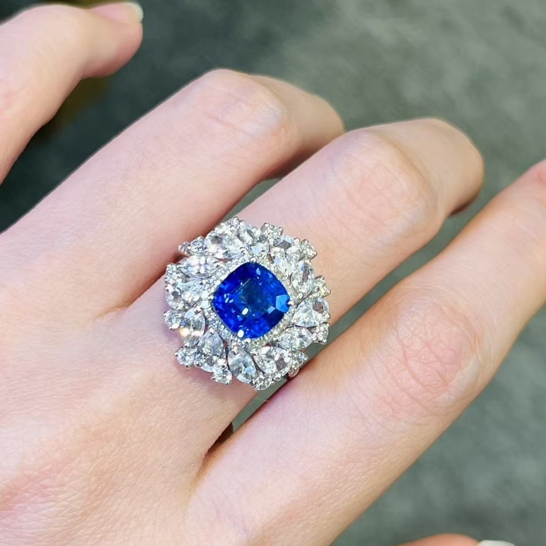 14k Gold 3.83 Ctw Natural Sapphire & Sapphire Ring/pendant( Without Chain ) - 7