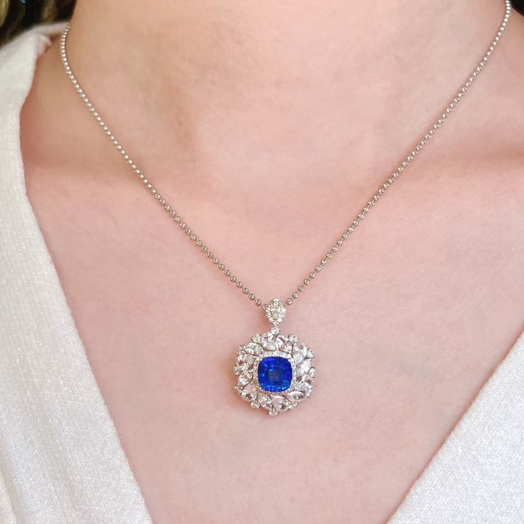 14k Gold 3.83 Ctw Natural Sapphire & Sapphire Ring/pendant( Without Chain ) - 8