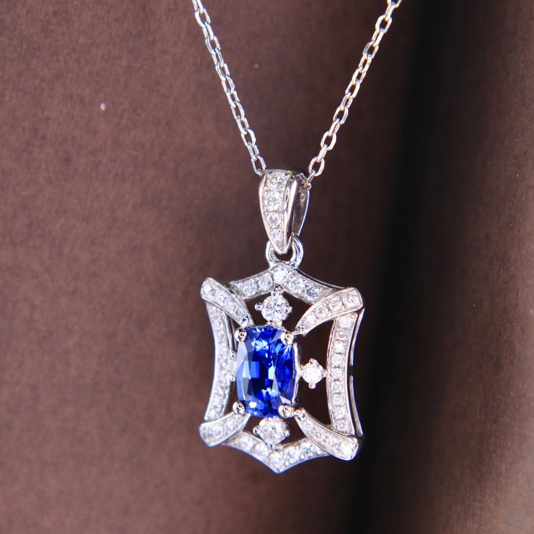 14k Gold 1.33 Ctw Natural Sapphire & Diamond Necklace - 6