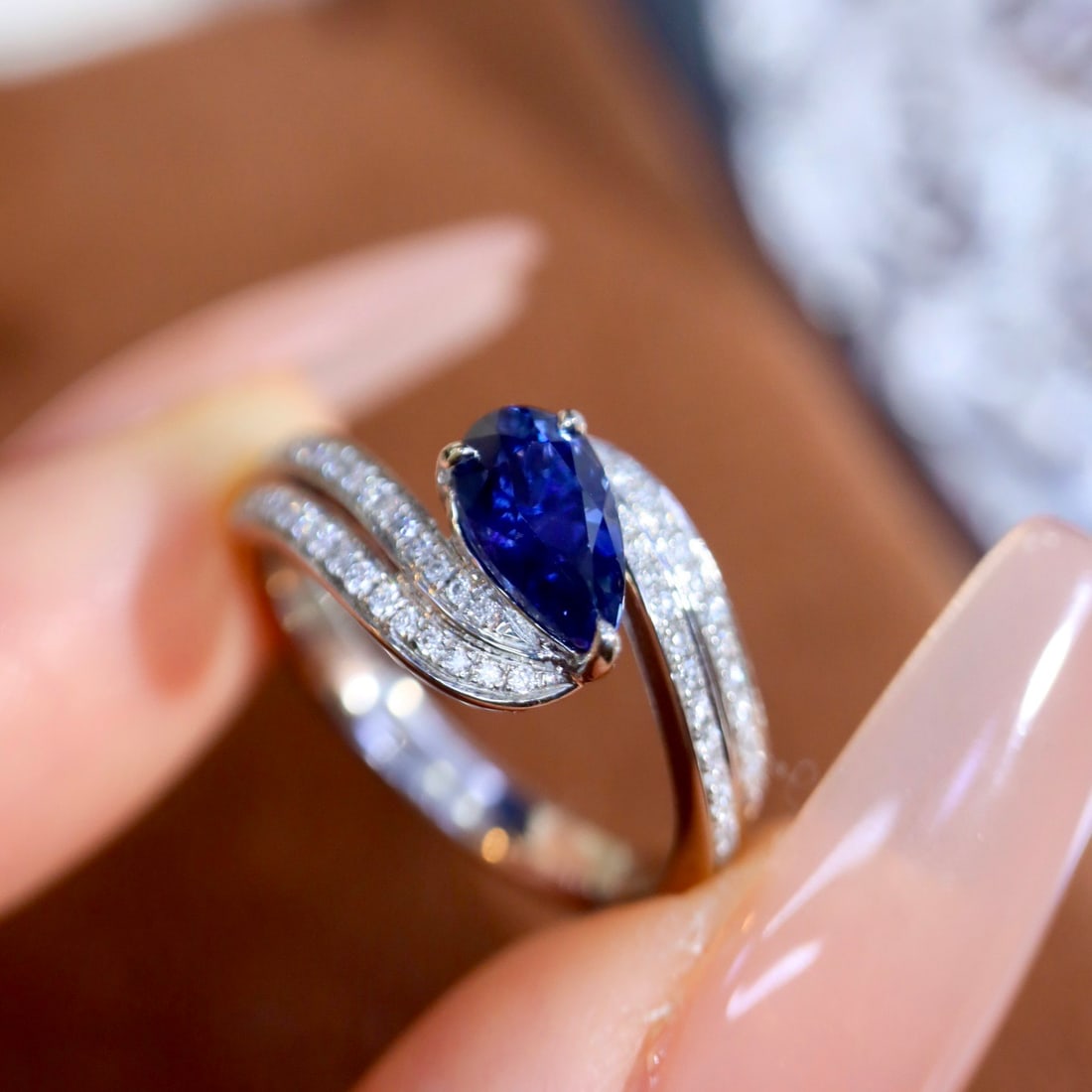 14k Gold 1.37 Ctw Natural Sapphire & Diamond Ring - 6