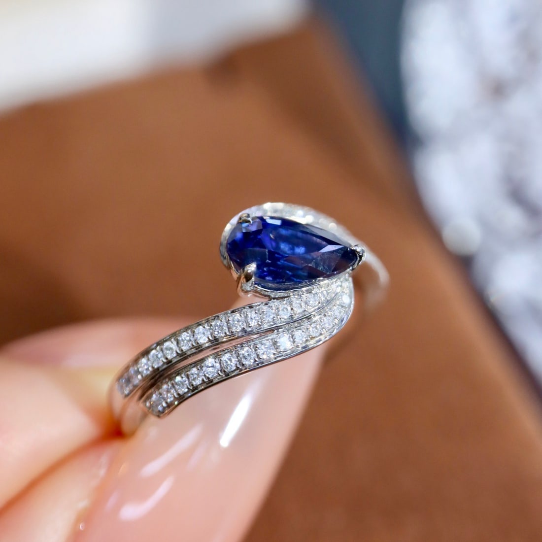 14k Gold 1.37 Ctw Natural Sapphire & Diamond Ring - 7