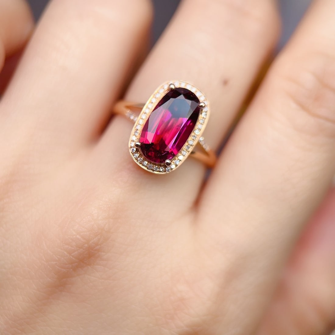 14k Gold 3.09 Ctw Natural Tourmaline & Diamond Ring - 6
