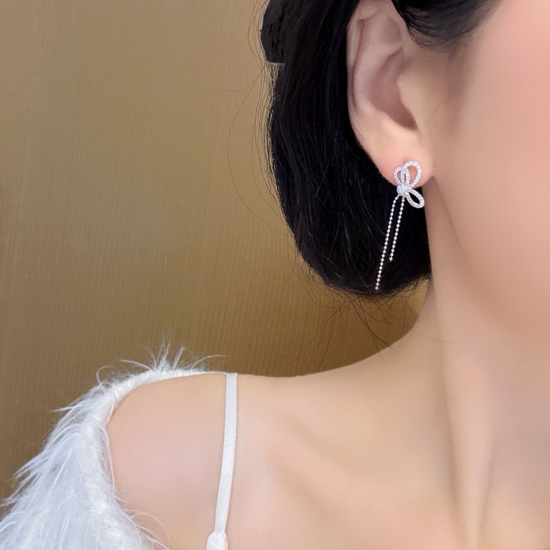 14k Gold 0.56 Ct Natural H Diamond Earrings - 3