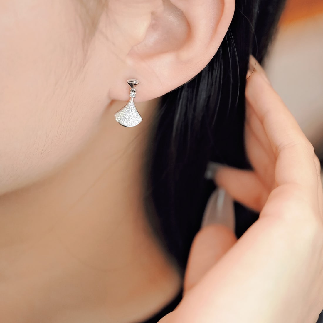 14k Gold 0.5 Ct Natural H Diamond Earrings - 5