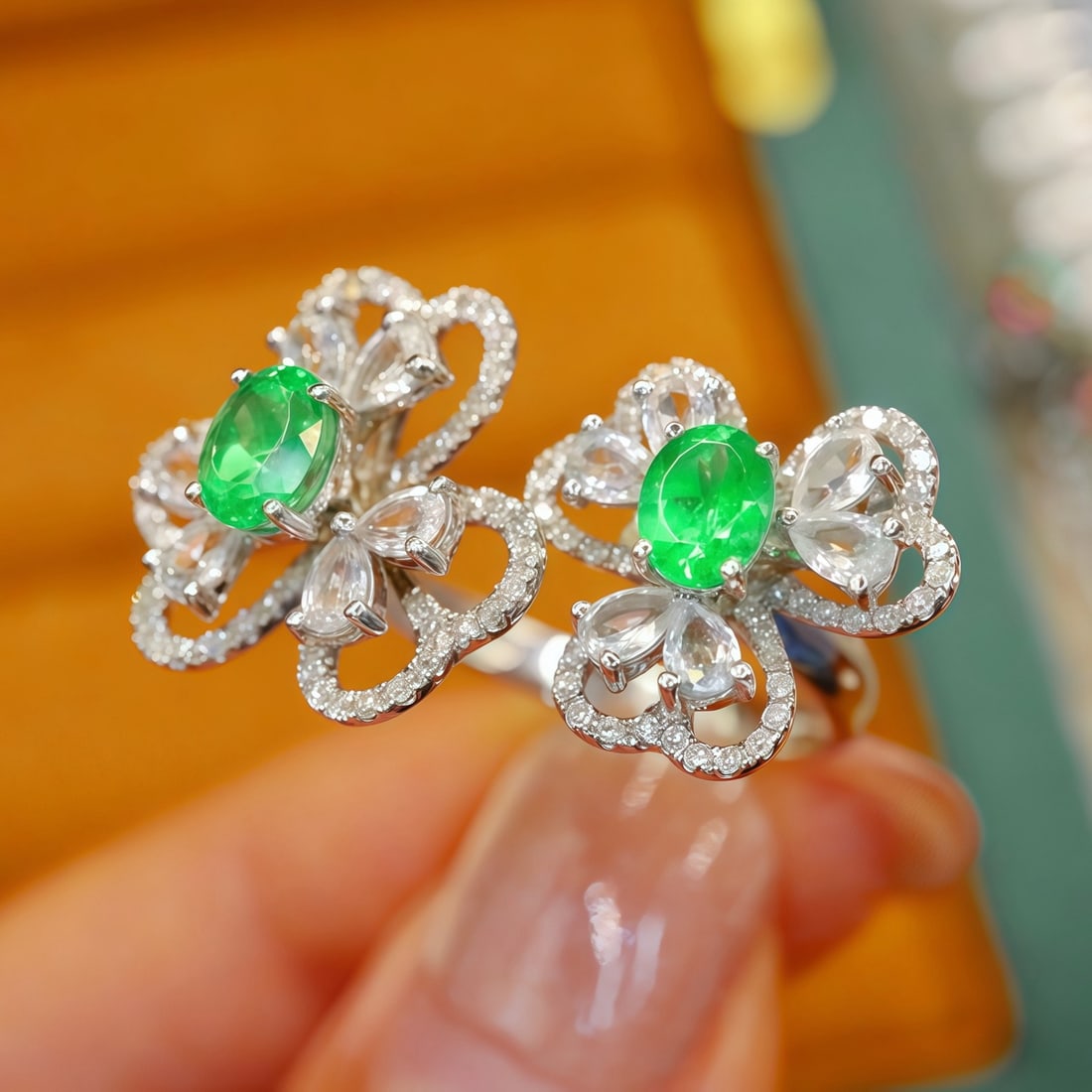 14k Gold 1.37 Ctw Natural Tsavorite & Diamond Ring - 2
