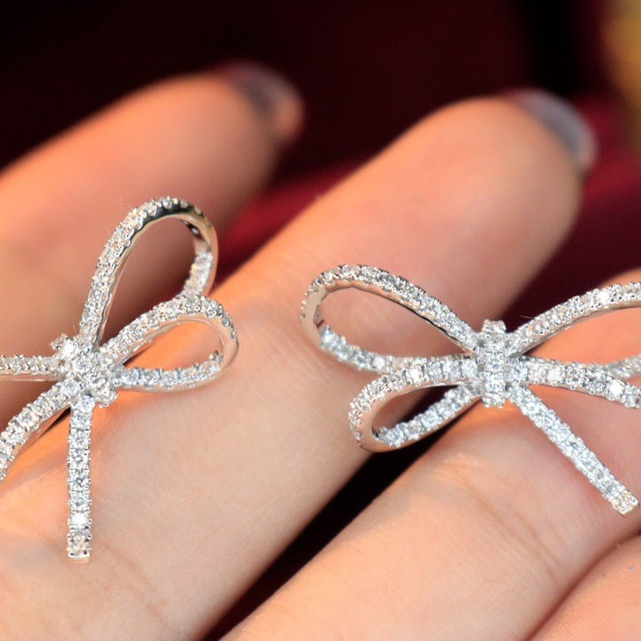 14k Gold 1 Ct Natural H Diamond Earrings - 2