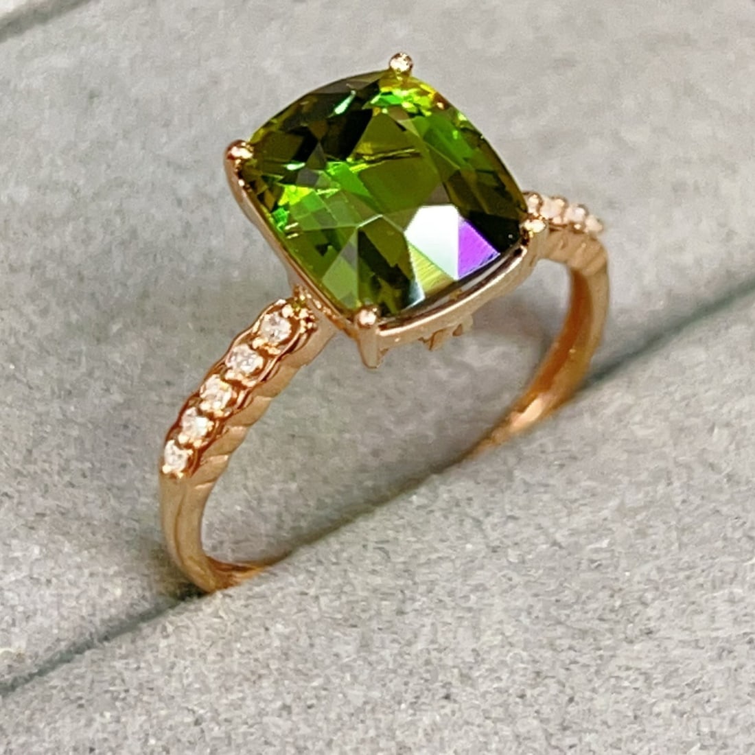 14k Gold 3.15 Ctw Natural Tourmaline & Diamond Ring - 2