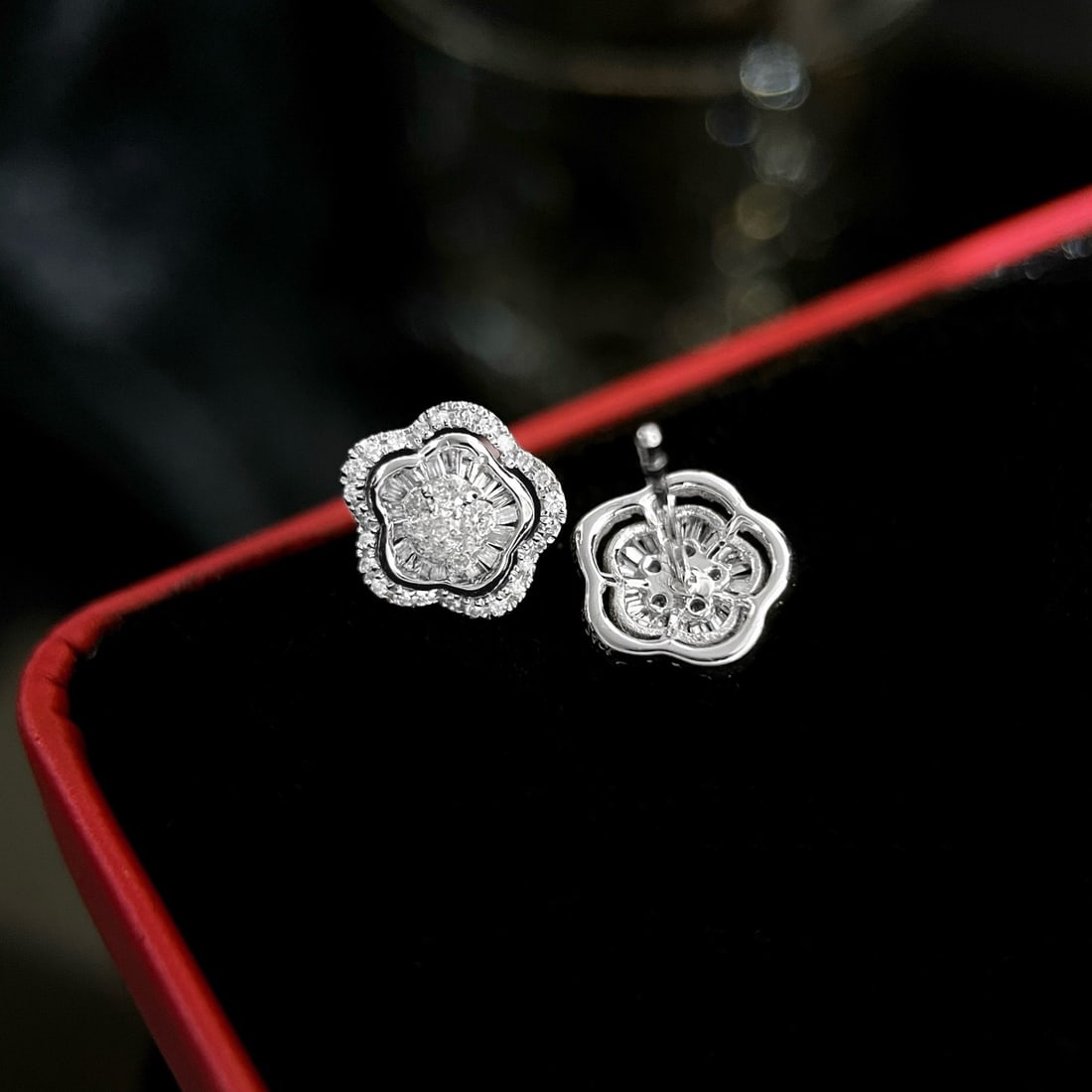 14k Gold 0.48 Ct Natural H Diamond Earrings - 3