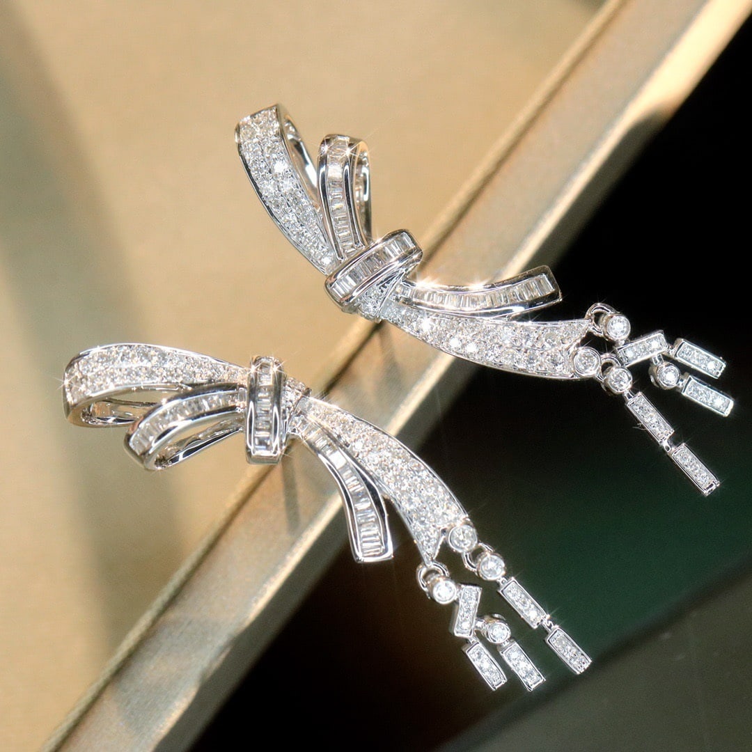 14k Gold 0.6 Ct Natural H Diamond Earrings - 2