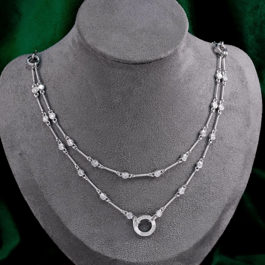 14k Gold 3.33 Ct Natural H Diamond Necklace - 4