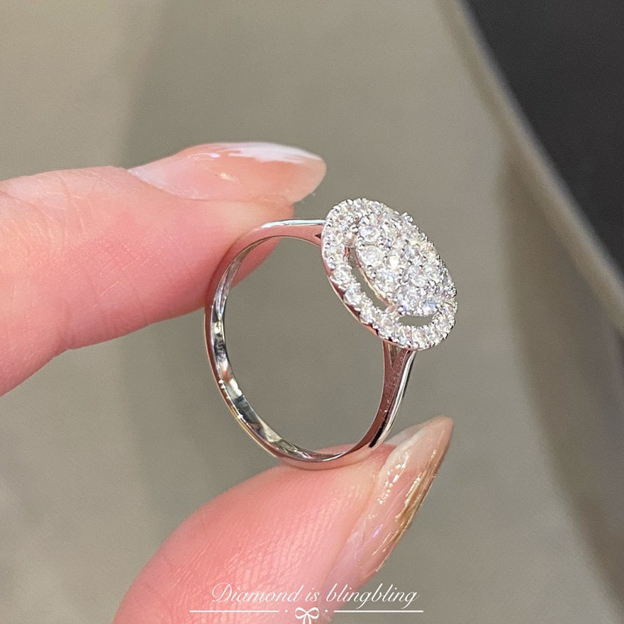 14k Gold 0.7 Ct Natural H Diamond Ring - 2