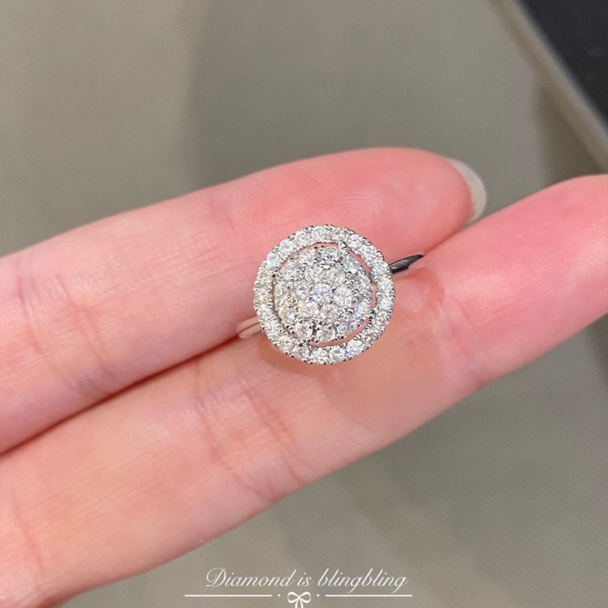 14k Gold 0.7 Ct Natural H Diamond Ring - 5