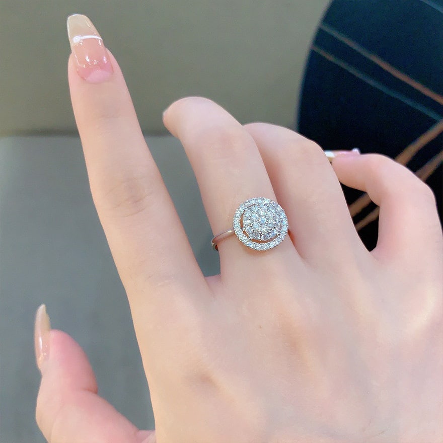 14k Gold 0.7 Ct Natural H Diamond Ring - 6