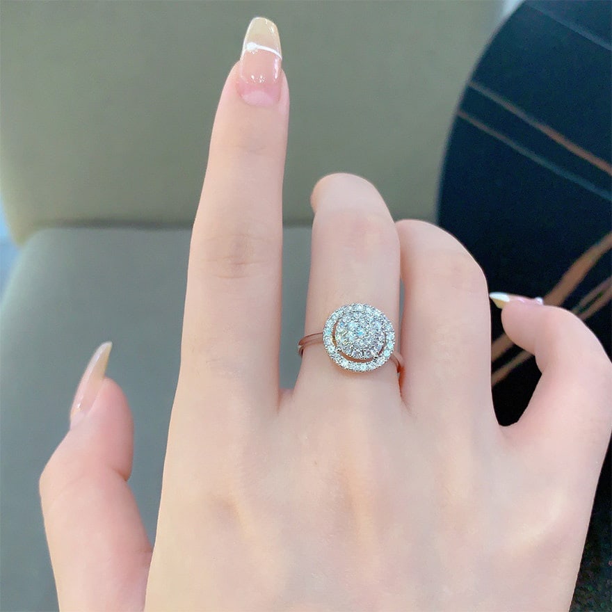 14k Gold 0.7 Ct Natural H Diamond Ring - 7