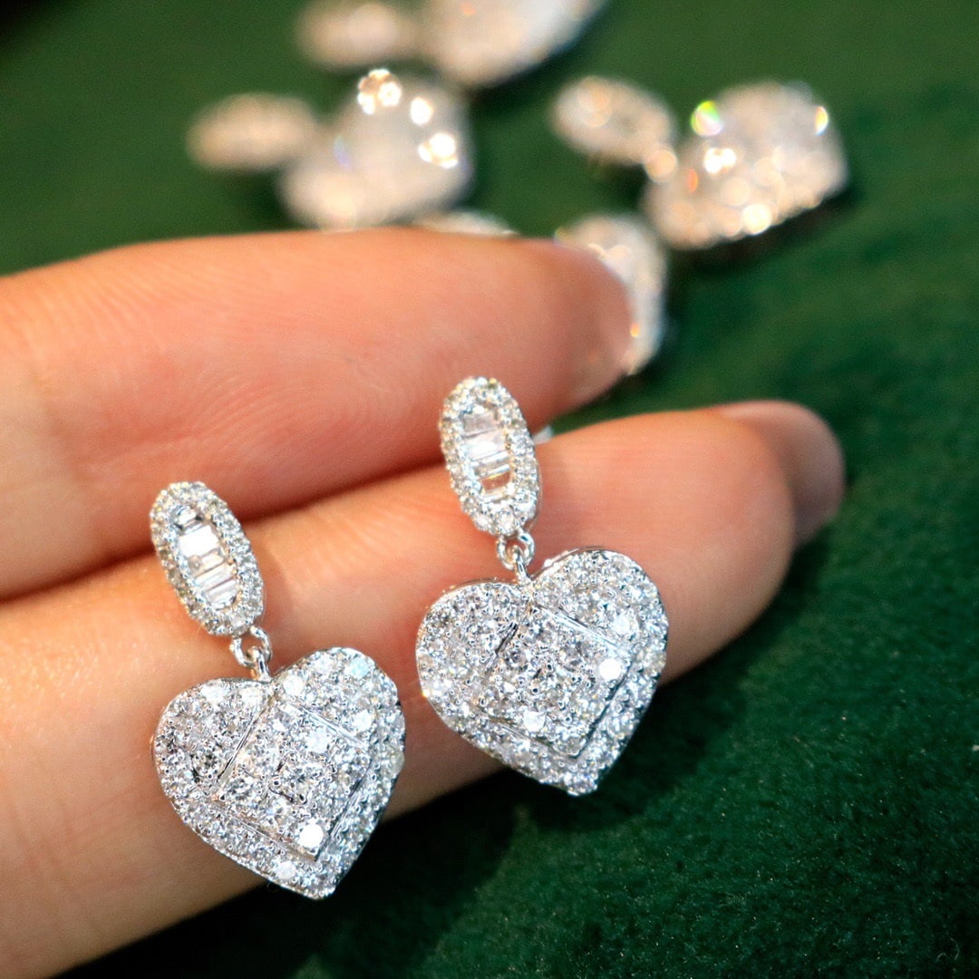 14k Gold 1 Ct Natural H Diamond Earrings - 2