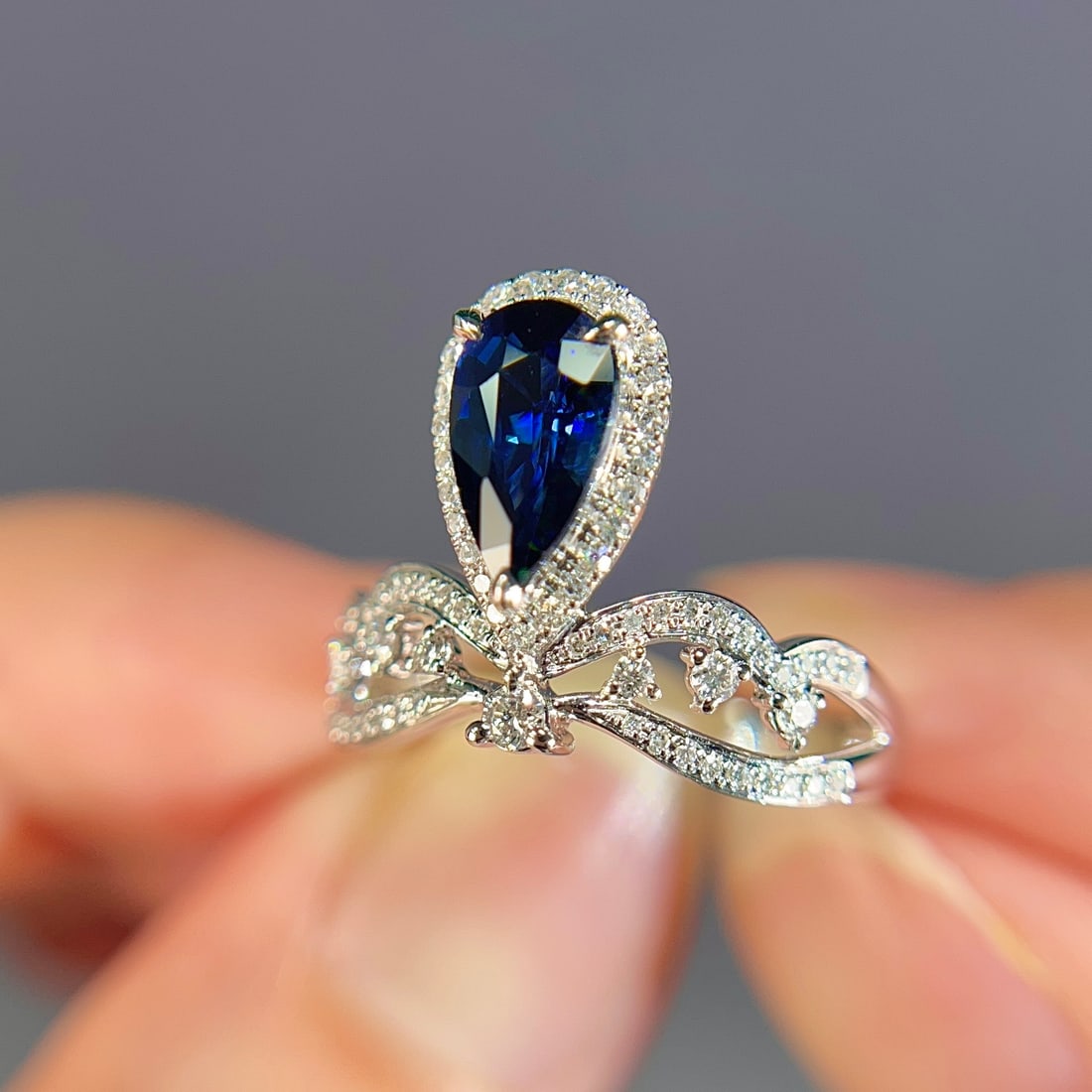 14k Gold 1.62 Ctw Natural Sapphire & Diamond Ring - 2