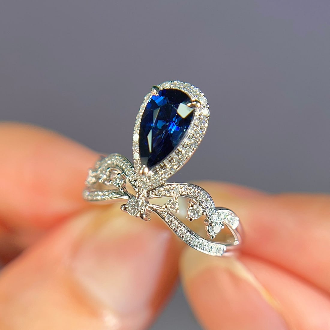 14k Gold 1.62 Ctw Natural Sapphire & Diamond Ring - 3