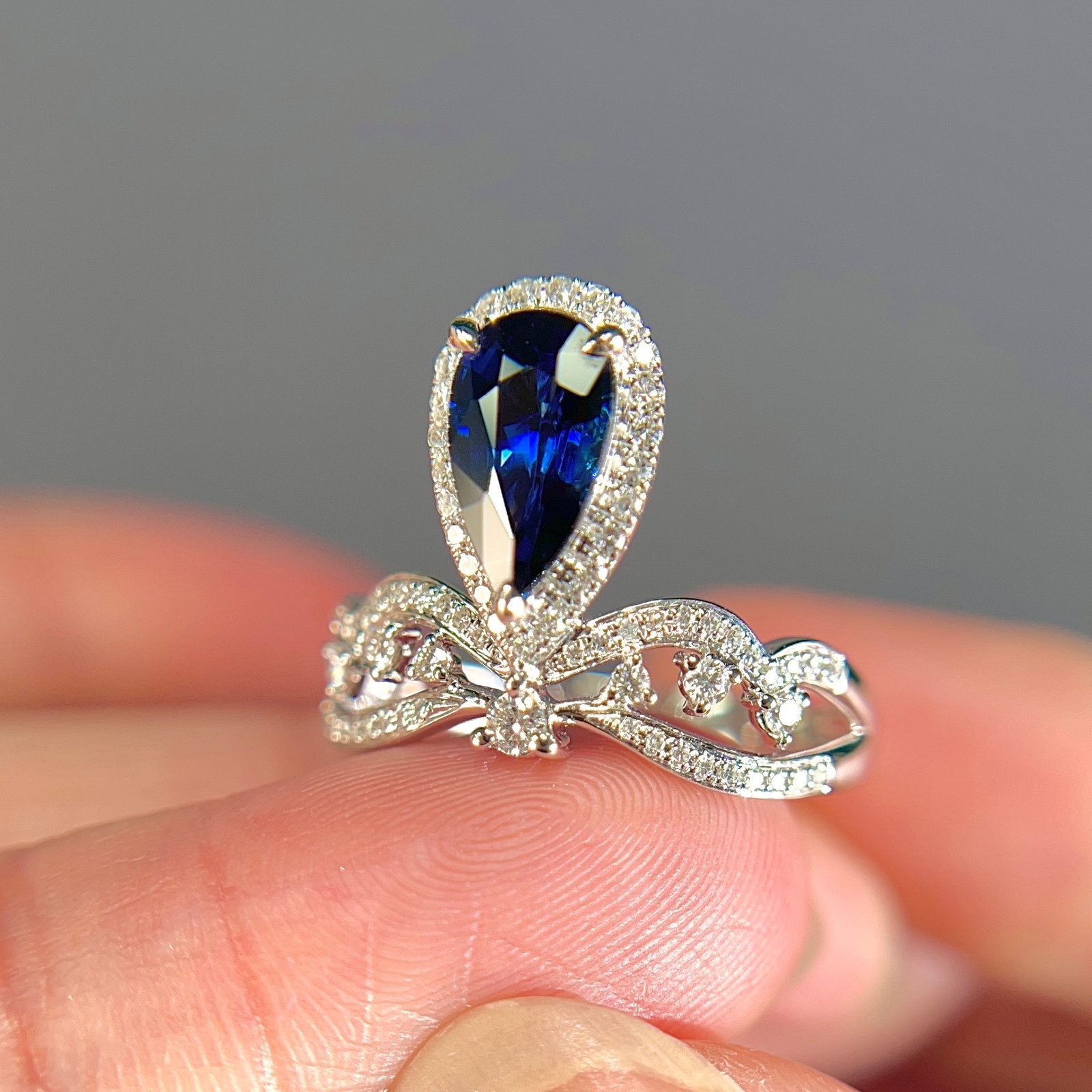 14k Gold 1.62 Ctw Natural Sapphire & Diamond Ring - 4