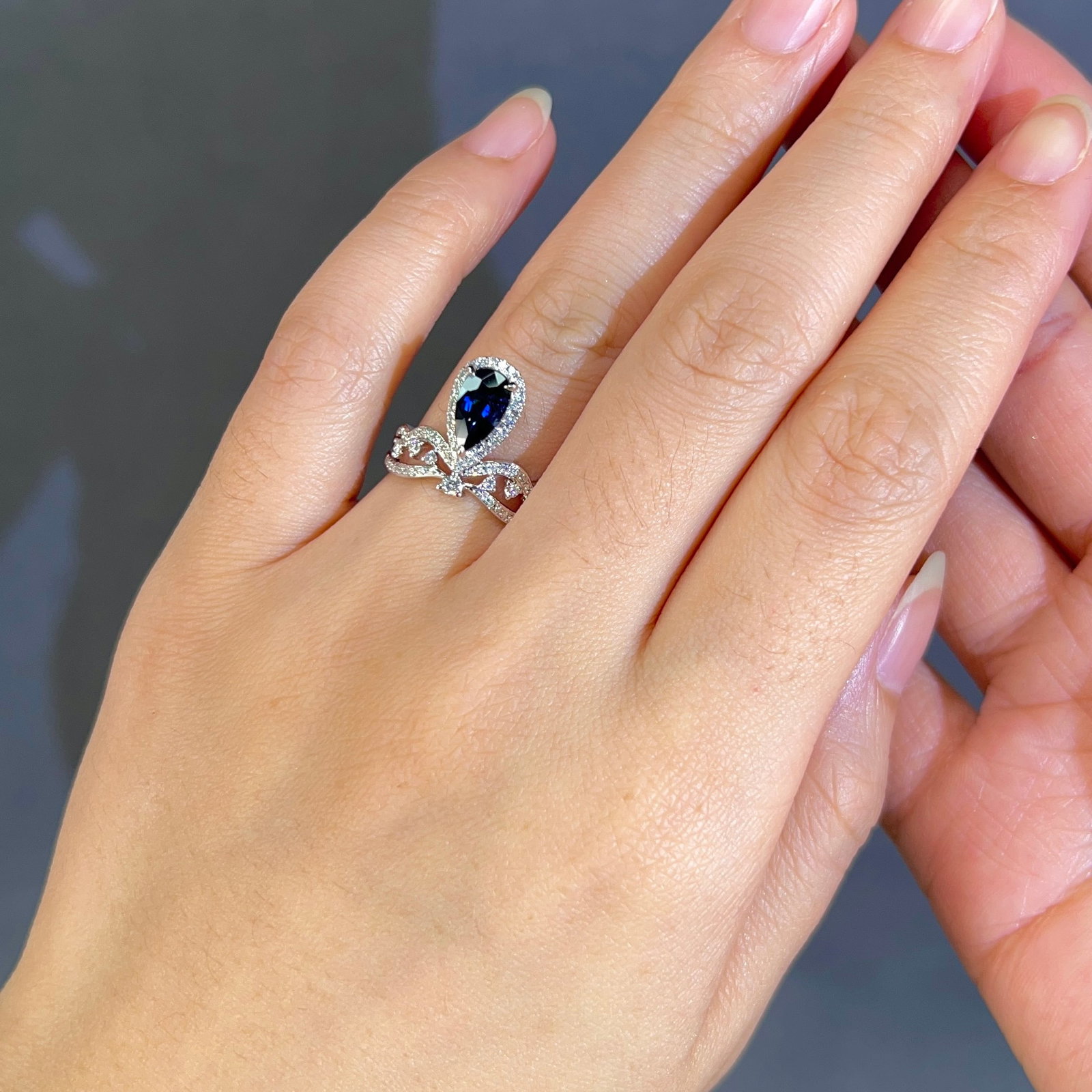 14k Gold 1.62 Ctw Natural Sapphire & Diamond Ring - 5