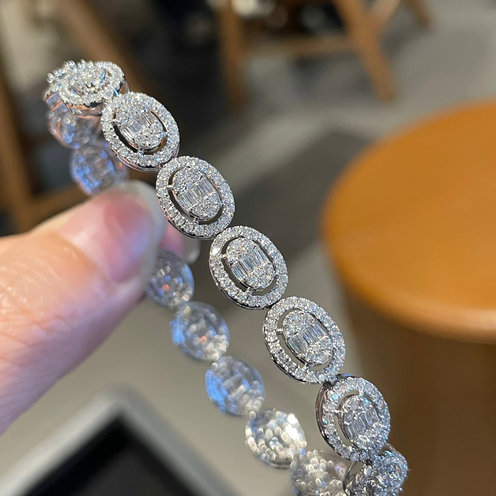 14k Gold 3.00 Ct Natural H Diamond Bracelet - 6