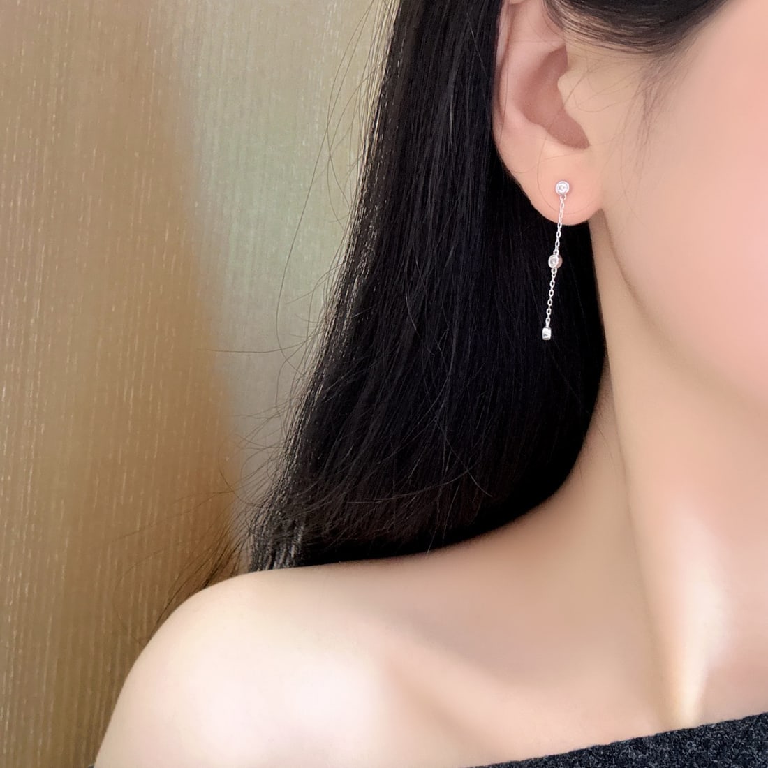 14k Gold 0.6 Ct Natural H Diamond Earrings - 6