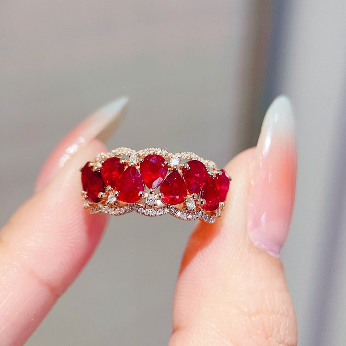14k Gold 2.7 Ct Natural Ruby & Diamond Ring - 4